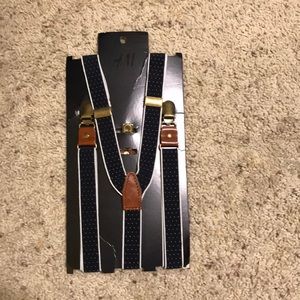 H&M blue suspenders